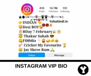 Vip Account Bio for Instagram